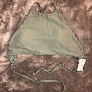 Green Halter Swimsuit Top NWT
